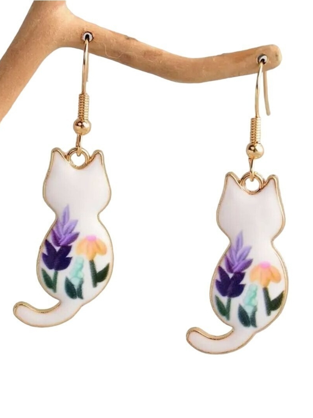 Cute Enamel Cat Earrings